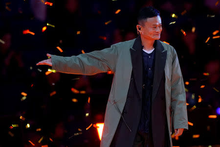 Jack Ma, Chairman of Alibaba Group, attends a show during Alibaba Group's 11.11 Singles' Day global shopping festival in Shanghai, China, November 10, 2017. REUTERS/Aly Song