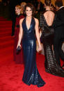 Lea Michele sparkled in a sexy navy Diane von Furstenberg gown, which featured a plunging neckline. The "Glee" actress spoke to JustJared.com earlier in the day and revealed she was looking forward to meeting Lana Del Rey at the fashion fete.