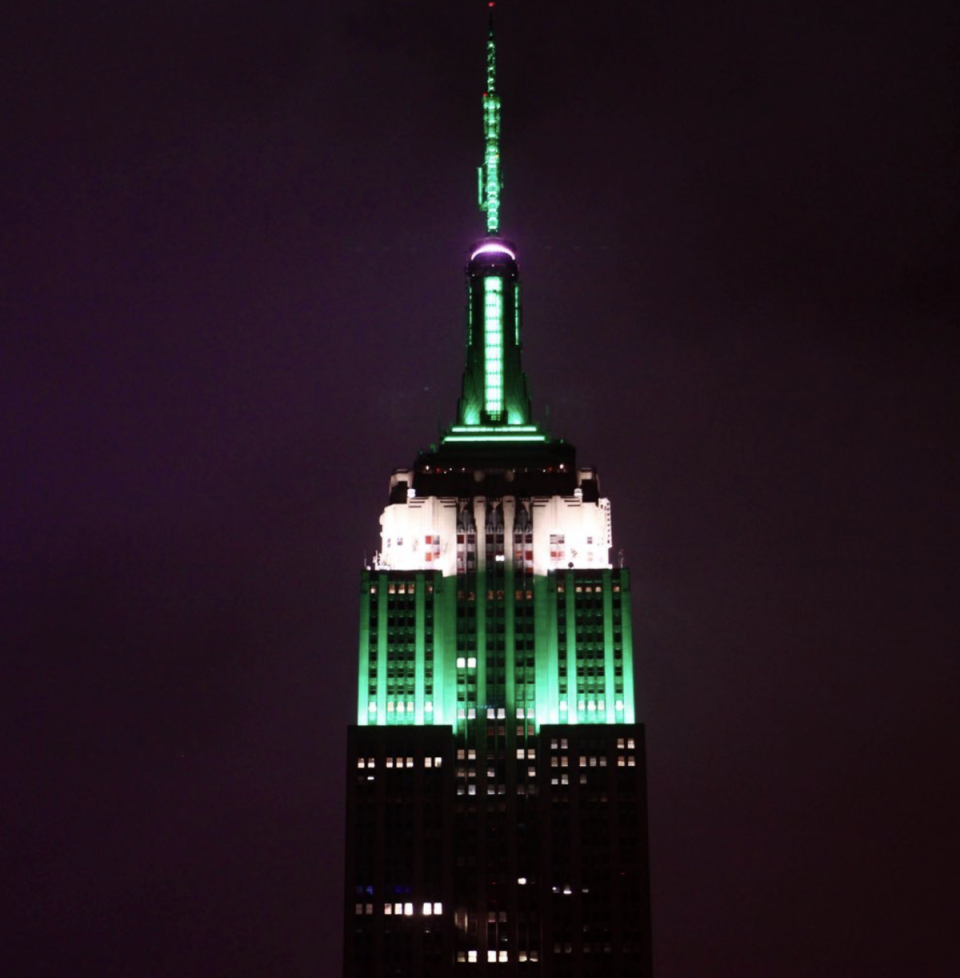 The Empire State Building sparked a furious backlash from New Yorkers after it lit up green to celebrate the Philadelphia Eagles’ victory in the AFC Championship game (Twitter.com/EmpireStateBldg)