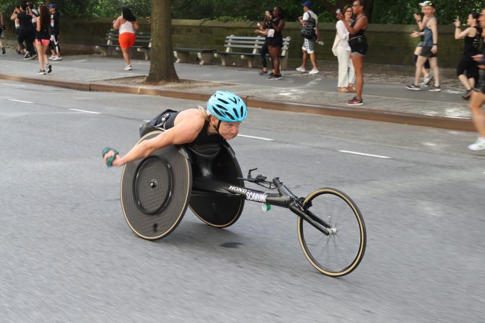 Susannah Scaroni competes at the New York Mini 10K.