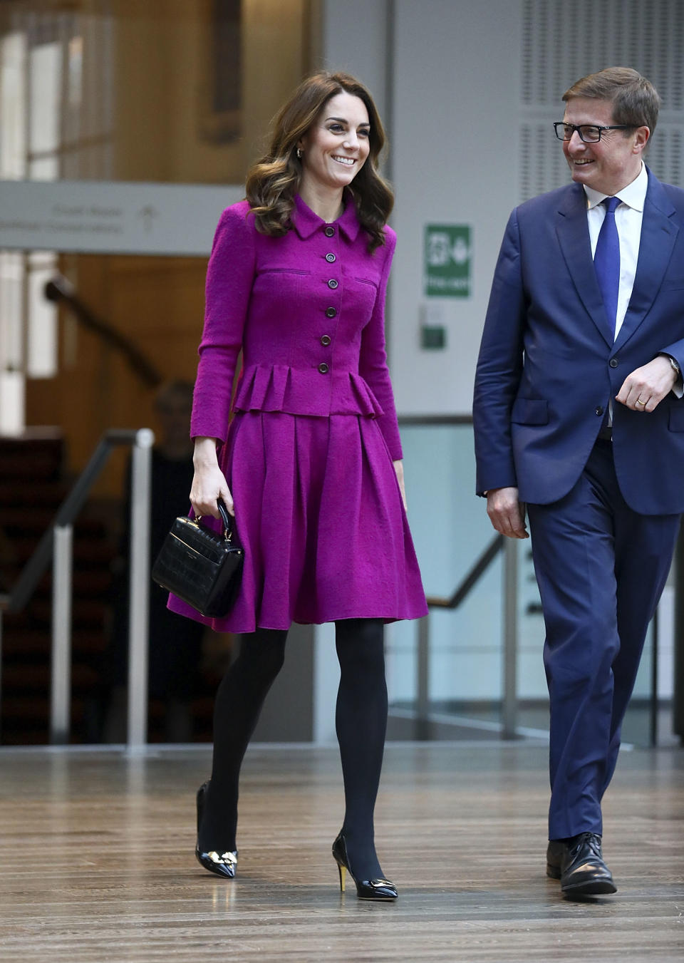 The Duchess of Cambridge wore a $16,000 Oscar de la Renta skirt suit. Photo: Getty Images