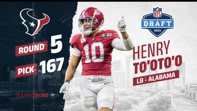 Houston Texans select Henry To'o To'o No. 167 in the 2023 NFL draft