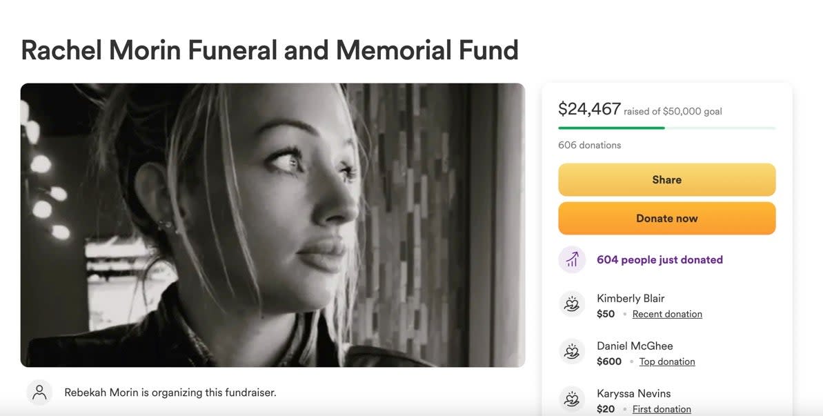 Rachel Morin’s family launched a GoFundMe to help pay funeral expenses (GoFundMe)