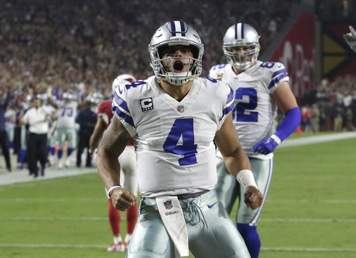 Dak Prescott highlights this week’s look at players to sit and start in fantasy leagues (AP Photo/Rick Scuteri).