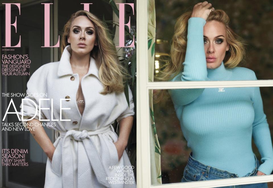 Adele on the cover of Elle UK (ELLE UK / Mario Sorrenti)