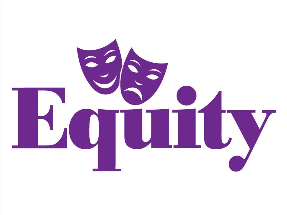 EQUITY logo, British actors union, graphic element on white