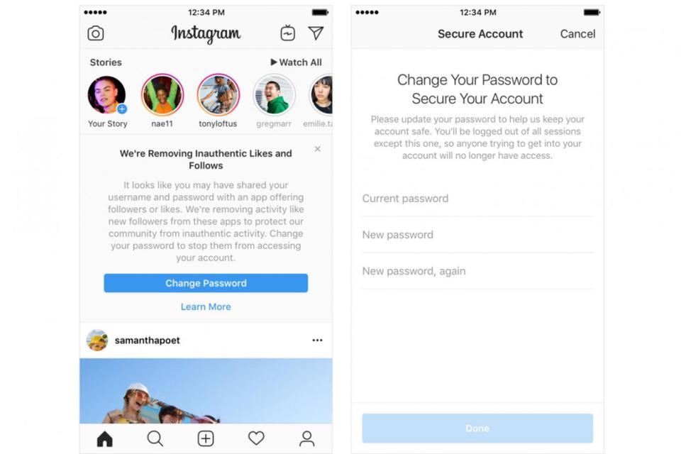 If you have fake followers on your account, Instagram will message you to let you know they have been removed (Instagram)