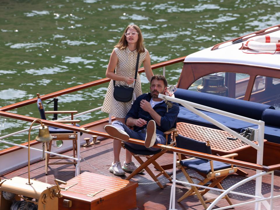 Ben Affleck and his daughter, Violet Affleck, on his honeymoon in Paris.