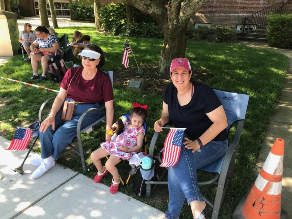 Cindy Transferini, left, joined her granddaughter, Gina Hope, and daughter-in-law, Patricia, at the Ocean County Memorial Day Parade in Toms River on May 30, 2022