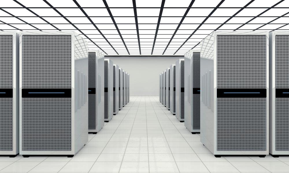 Computer towers in a data centre