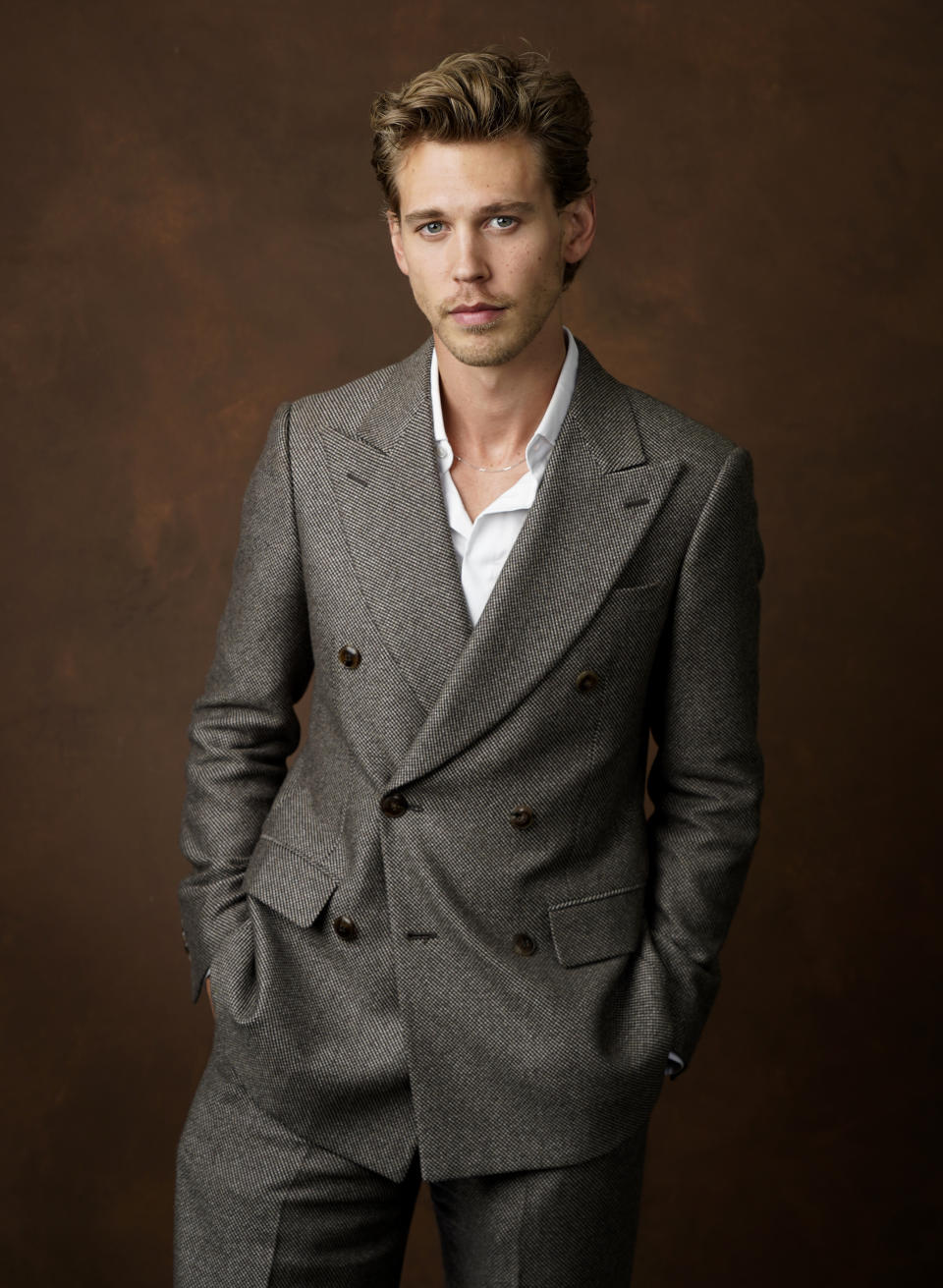 Austin Butler posa para un retrato en el almuerzo de nominados de la 95a entrega de los Premios de la Academia el 13 de febrero de 2023 en el Hotel Beverly Hilton en Beverly Hills, California. Butler está nominado al Oscar como mejor actor por la película biográfica sobre Elvis Presley “Elvis”. (Foto AP/Chris Pizzello)