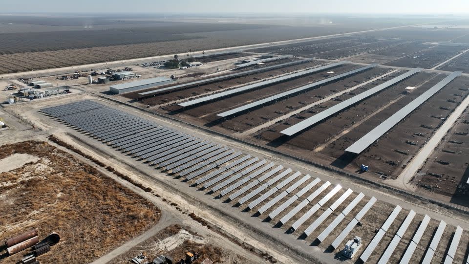 The rocks are heated by thousands of photovoltaic panels that surround the Antora Energy prototype west of Fresno. - Julian Quinones/CNN