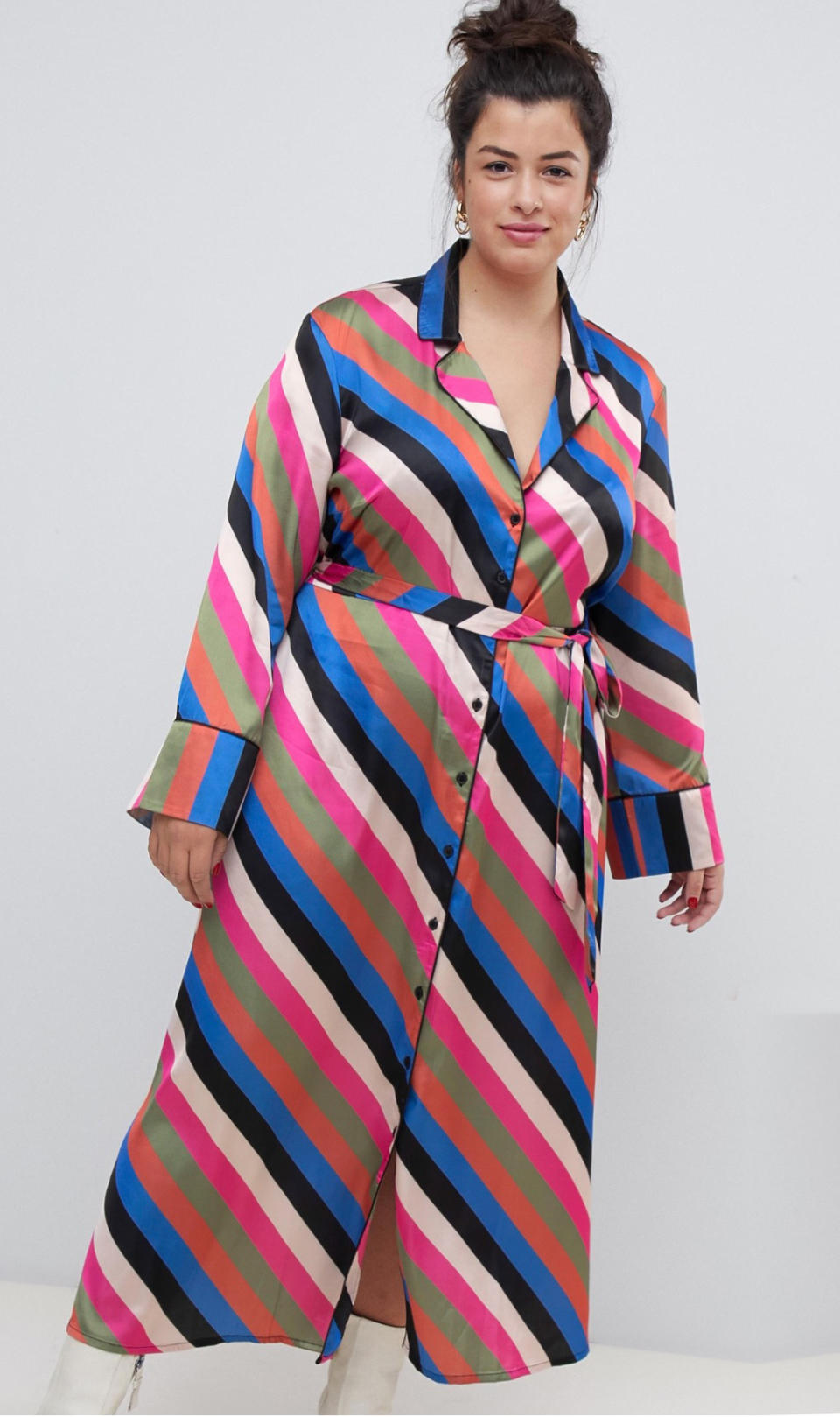 Neon Rose Plus Shirt Dress in Luxe Stripe (Photo: Asos)