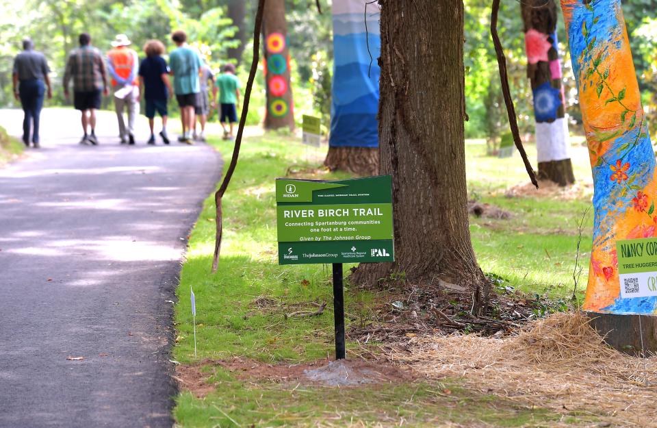 PAL (Play. Advocate. Live Well.) invited the public to come see the River Birch Trail segment of the Daniel Morgan Trail System on Thursday, June 29, 2023. The event featured a ribbon cutting service and gave the public a chance to see art on the River Birch Trail. 