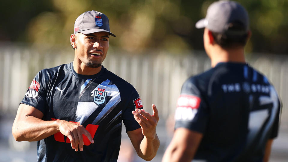 Seen here, Stephen Crichton at Blues camp before State of Origin Game I.