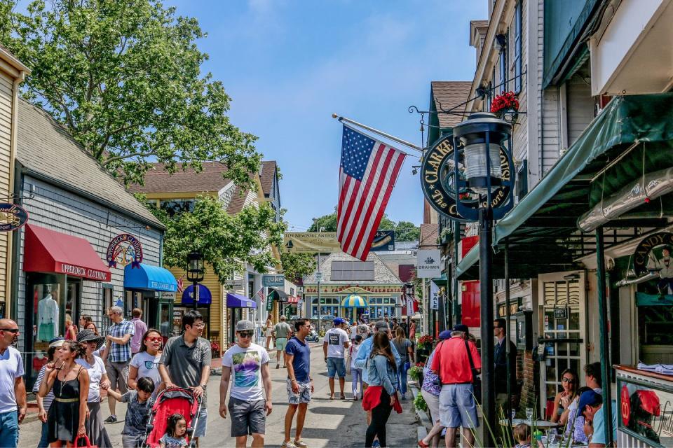 Shop and eat on Newport's wharfs.