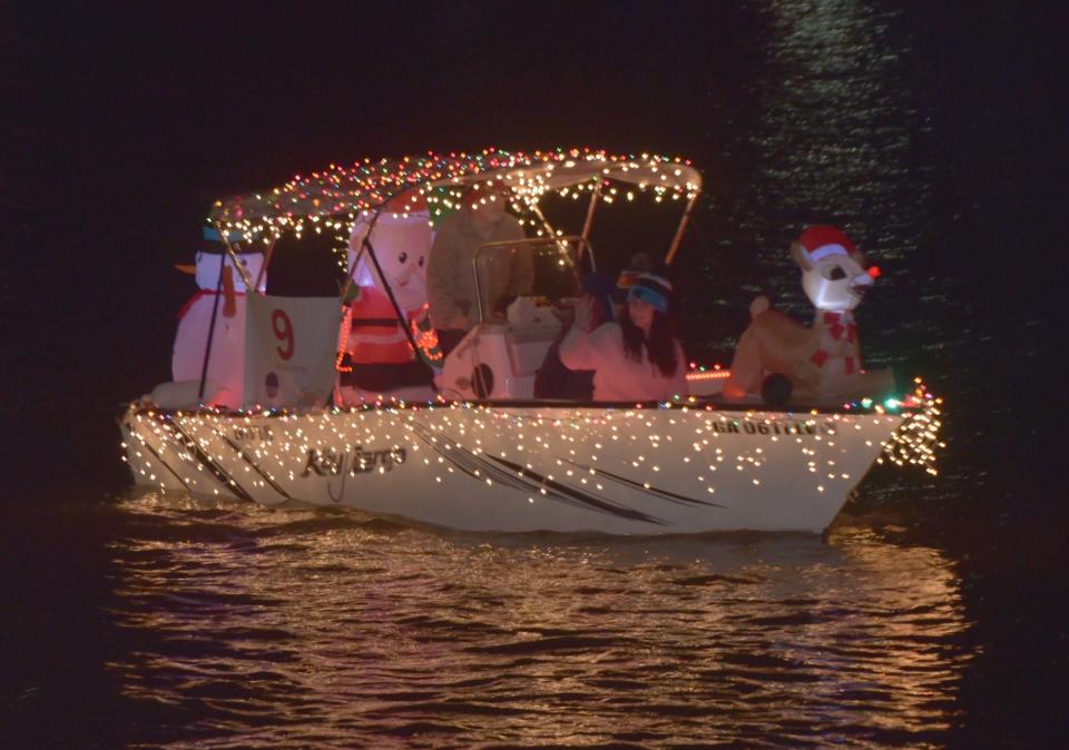 A reindeer led this vessel in Savannah Harbor Boat Parade of Lights.