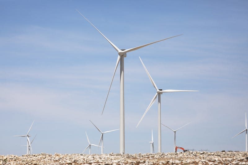 Wind turbines in California, US