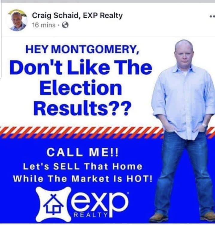 Screen shot of Craig Schaid's advertisement.