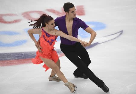 Figure Skating - ISU Grand Prix Rostelecom Cup 2017 - Ice Dance Short Dance - Moscow, Russia - October 20, 2017 - Marie-Jade Lauriault and Romain Le Gac of France compete. REUTERS/Alexander Fedorov