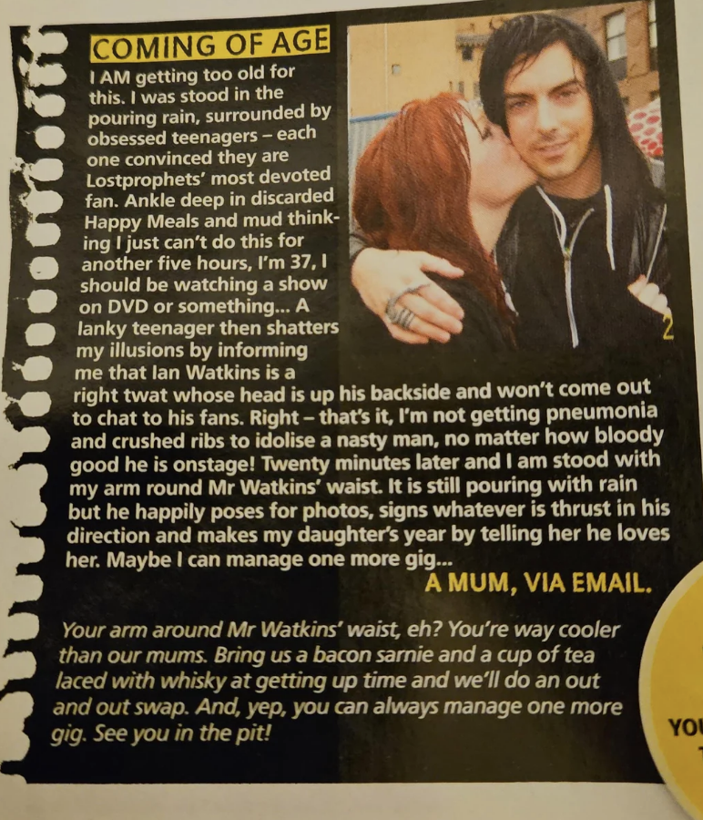 A magazine article about Ian Watkins