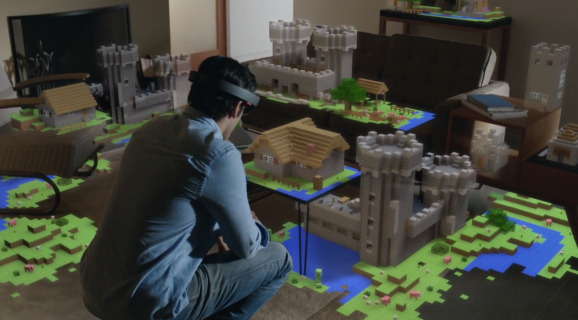 Microsoft's HoloLens, in action.