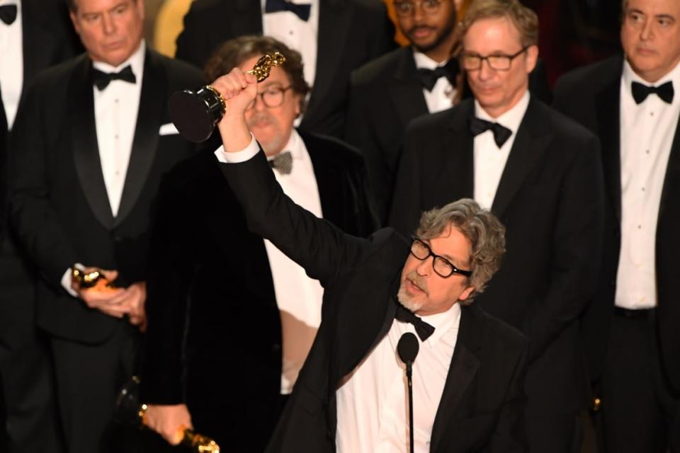 <div class="inline-image__caption"><p>“Green Book” producer/director Peter Farrelly accepts the award for Best Picture during the 91st Academy Awards at the Dolby Theatre in Hollywood, California, on Feb. 24, 2019. </p></div> <div class="inline-image__credit">Valerie Macon/AFP/Getty</div>