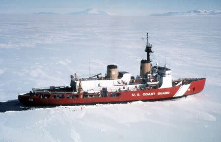 United States Coast Guard Heavy Icebreaker Polar Star (WAGB 10) is shown in this undated photo in Antarctica. REUTERS/U.S. Coast Guard/Handout