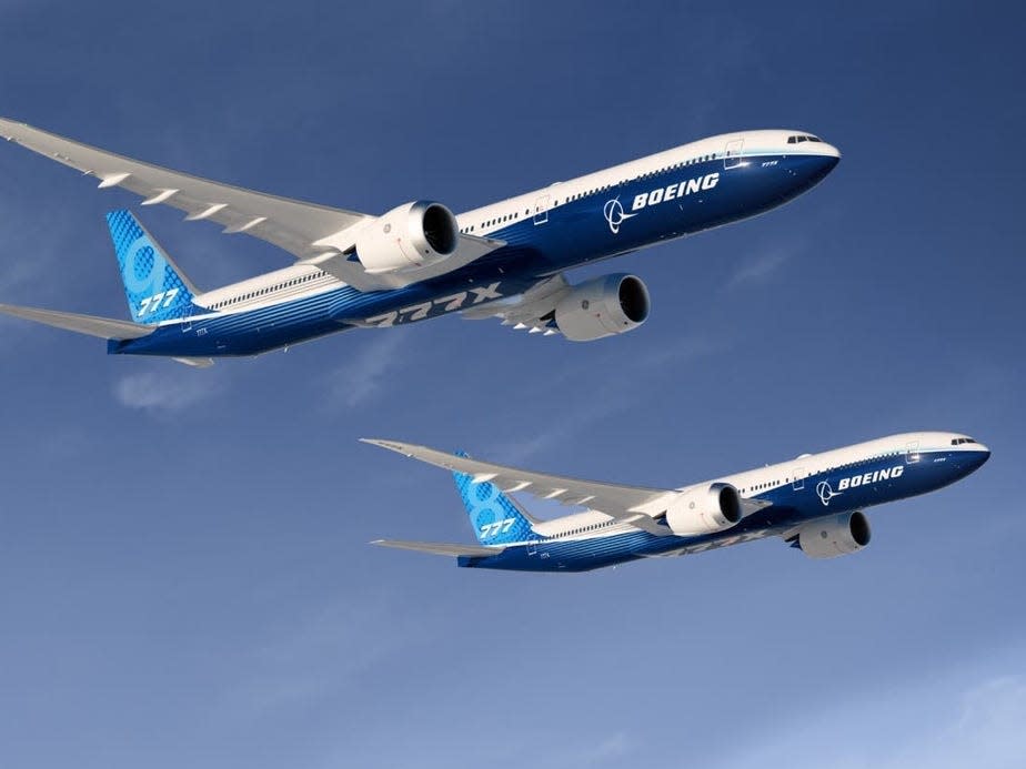 Boeing 777-8 and 777-9 passenger planes.