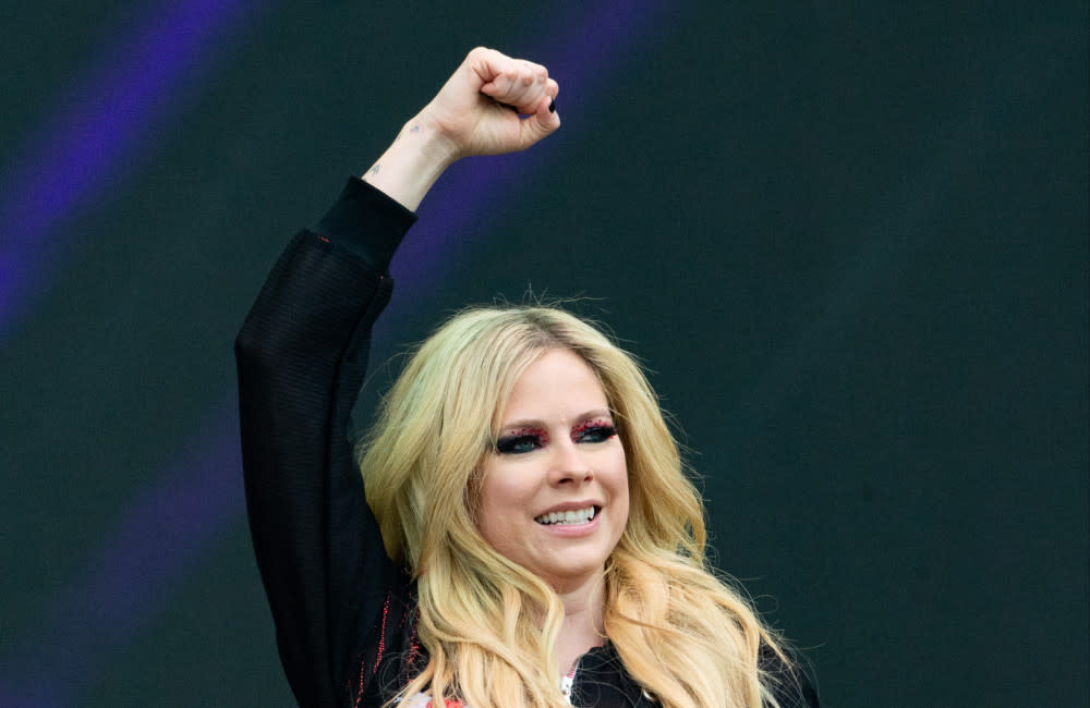 Avril Lavigne was thrilled with the turnout at Glastonbury credit:Bang Showbiz