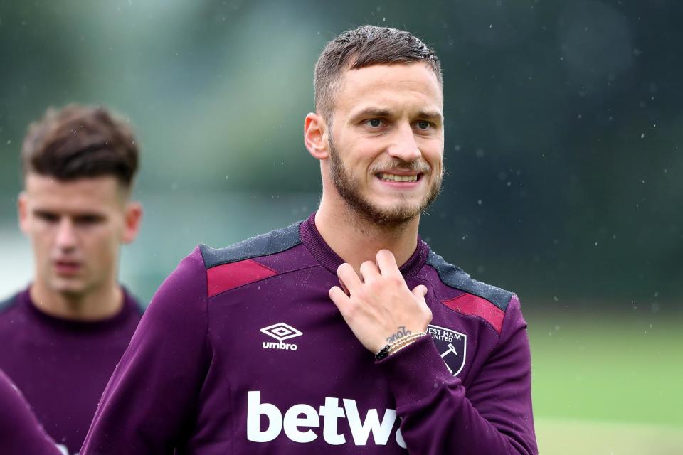 Arnautovic joined his new West Ham team-mates in training in Germany this week: West Ham United via Getty Images