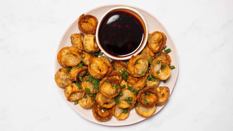 fried wontons on plate 