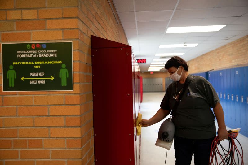 Schools are routinely sanitized as students return to school in Michigan