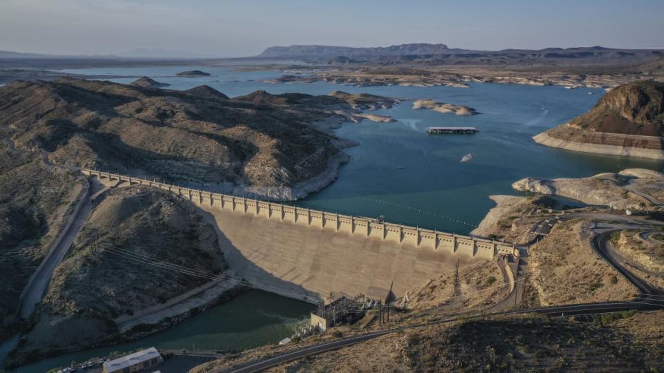 <div class="inline-image__caption"><p>This undated file photo shows the dam at Elephant Butte Lake in Elephant Butte, N.M. Many New Mexico communities are behind the curve when it comes to investing in drinking water infrastructure as persistent drought threatens supplies, and the state's fragmented funding process makes it hard to know what taxpayers are getting for their money, legislative analysts said Wednesday, June 23, 2021. </p></div> <div class="inline-image__credit">Roberto E. Rosales/The Albuquerque Journal via AP</div>