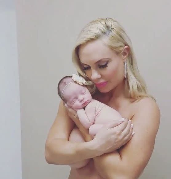 Baby's first photo shoot! Coco Austin took to Instagram to share behind-the-scenes snaps from her 1-week-old baby Chanel's first-ever photo shoot. "@babychanelnicole 's first photoshoot.. She was a natural," Coco captioned an Instagram video featuring this snap of her cradling her newborn baby girl on Dec. 6, 2015.