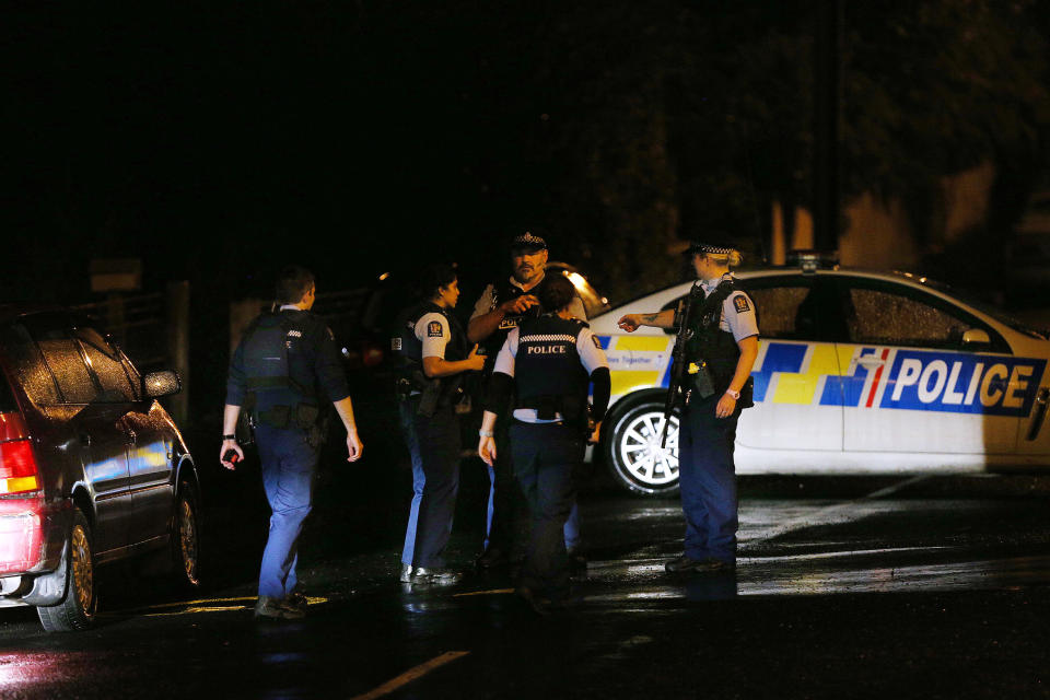 Police investigate a property at Somerville Street on March 15, 2019 in Dunedin, New Zealand. (Photo: Dianne Manson/Getty Images)