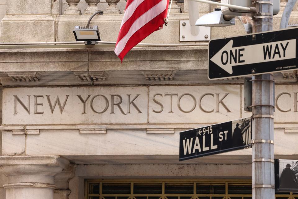 A view of the New York Stock Exchange (NYSE) building in the Financial District in New York City on August 5, 2024.