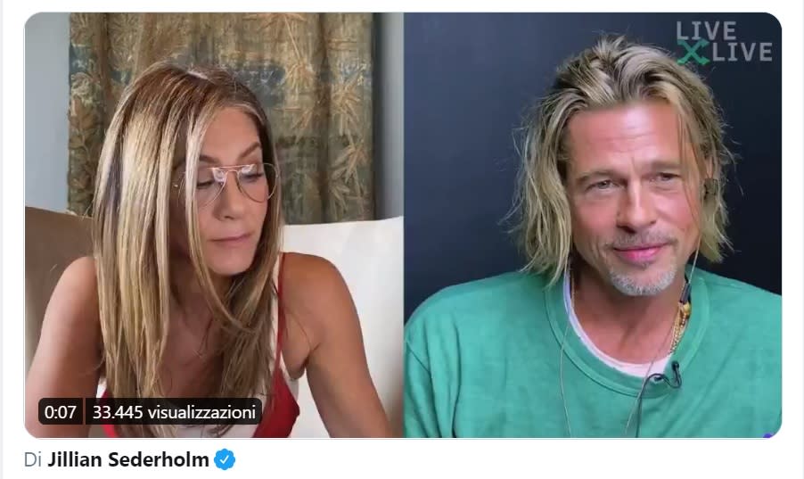 La diretta con Jennifer Aniston e Brad Pitt 