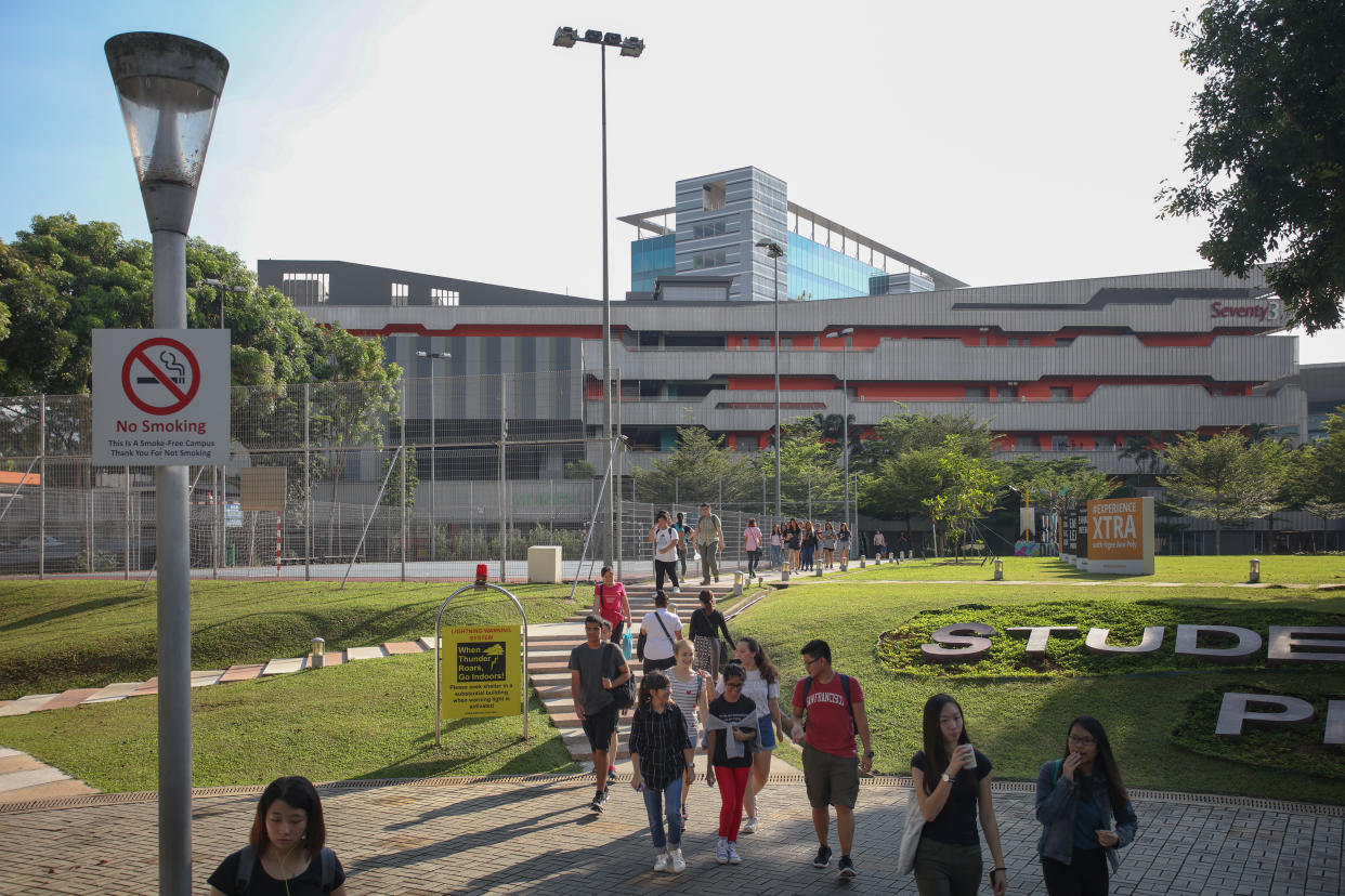 Students on campus at Ngee Ann Polytechnic. (Yahoo News Singapore file photo)