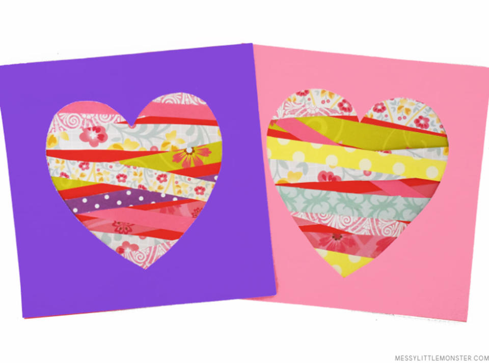 Paper hearts. (messylittlemonster.com)