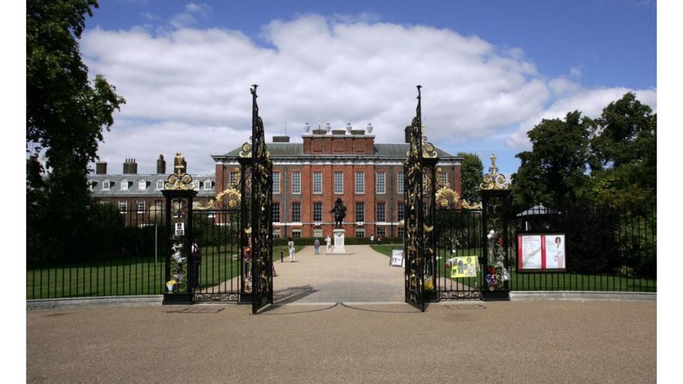 A photo of Kensington Palace against a blue sky