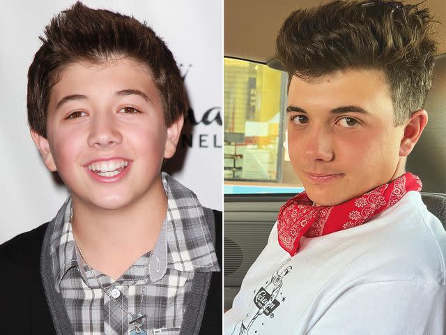 <p>David Livingston/Getty ; Bradley Steven Perry Instagram</p> Bradley Steven Perry at the 80th anniversary Hollywood Christmas Parade benefiting Marine Toys for Tots in 2011. ; Bradley Steven Perry in 2023.