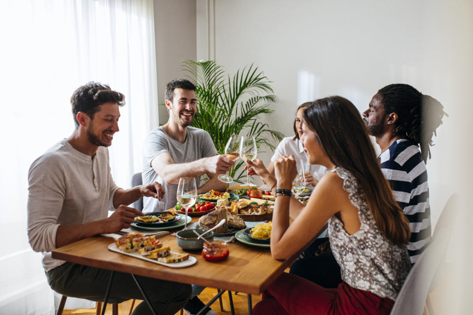 group of friends having dinner