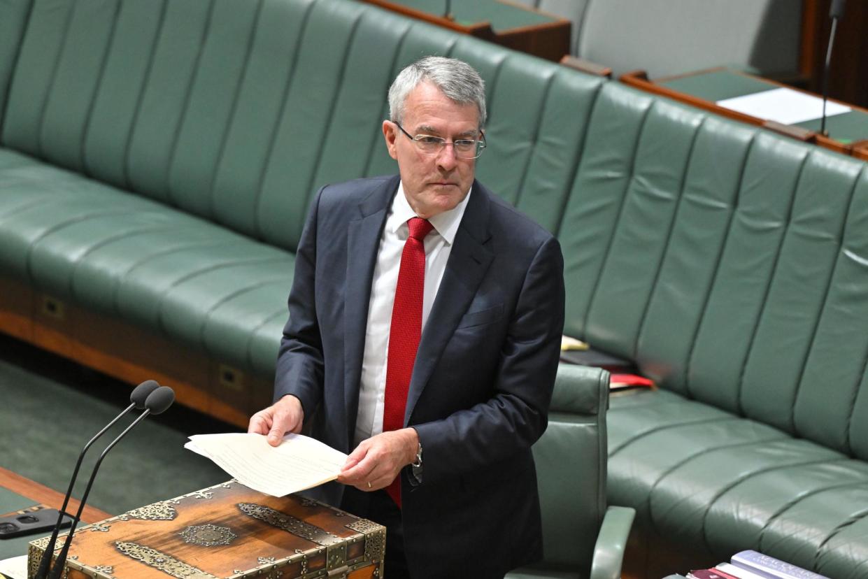 <span>Attorney general Mark Dreyfus introduces the Albanese government’s hate crimes bill to parliament.</span><span>Photograph: Mick Tsikas/AAP</span>