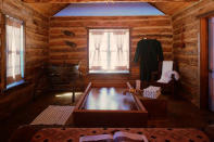 <div class="caption-credit"> Photo by: Dunton Hot Springs Resort</div><div class="caption-title">11. Well House Cabin At Dunton Hot Springs Resort In Dolores, CO</div><p> Set deep in the heart of the Colorado Rockies on a seemingly endless green meadow, you'll find a restored ghost town that now serves as a cell-phone-free escape right here in the United States. A collection of old mining outposts, the rooms here are all hand-made cabins scattered across the jaw-dropping natural landscape. While all are rustically luxurious, with individually appointed accents and quaint porches, none is as romantic as the well house, which is the only cabin to be built around a hot spring. In addition to the natural hot pool, the one-bedroom hideaway features a fire place, as well as a cold plunge pool. For more info, visit <a rel="nofollow noopener" href="http://www.bridalguide.com/planning/wedding-reception/fall-wedding-ideas" target="_blank" data-ylk="slk:duntonhotsprings.com;elm:context_link;itc:0;sec:content-canvas" class="link ">duntonhotsprings.com</a>. </p> <p> <b>Related: <a rel="nofollow noopener" href="http://www.bridalguide.com/honeymoons/caribbean/caribbean-honeymoons-for-every-budget" target="_blank" data-ylk="slk:Caribbean Honeymoons for Every Budget;elm:context_link;itc:0;sec:content-canvas" class="link ">Caribbean Honeymoons for Every Budget</a></b> </p>