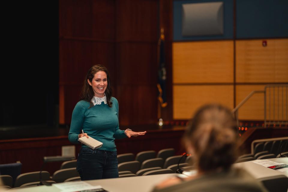 Amanda Woods at the auditions for TEDxYorkBeach in the York Community Auditorium. The program is scheduled for Feb. 10.