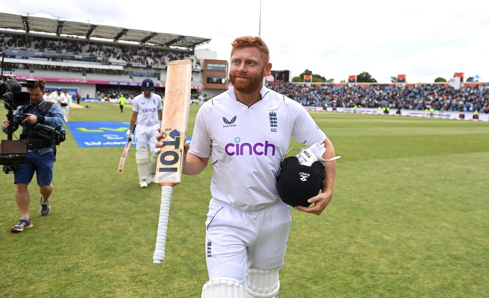 Jonny Bairstow salutes the crowd after England secured victory (Getty Images)