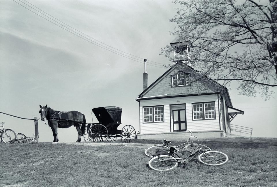 Amish one-room house in 1950s.
