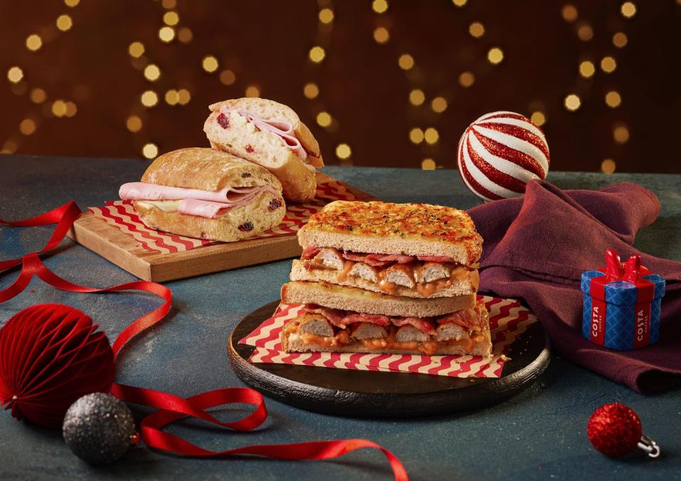 costa coffee pigs in blankets toastie christmas menu