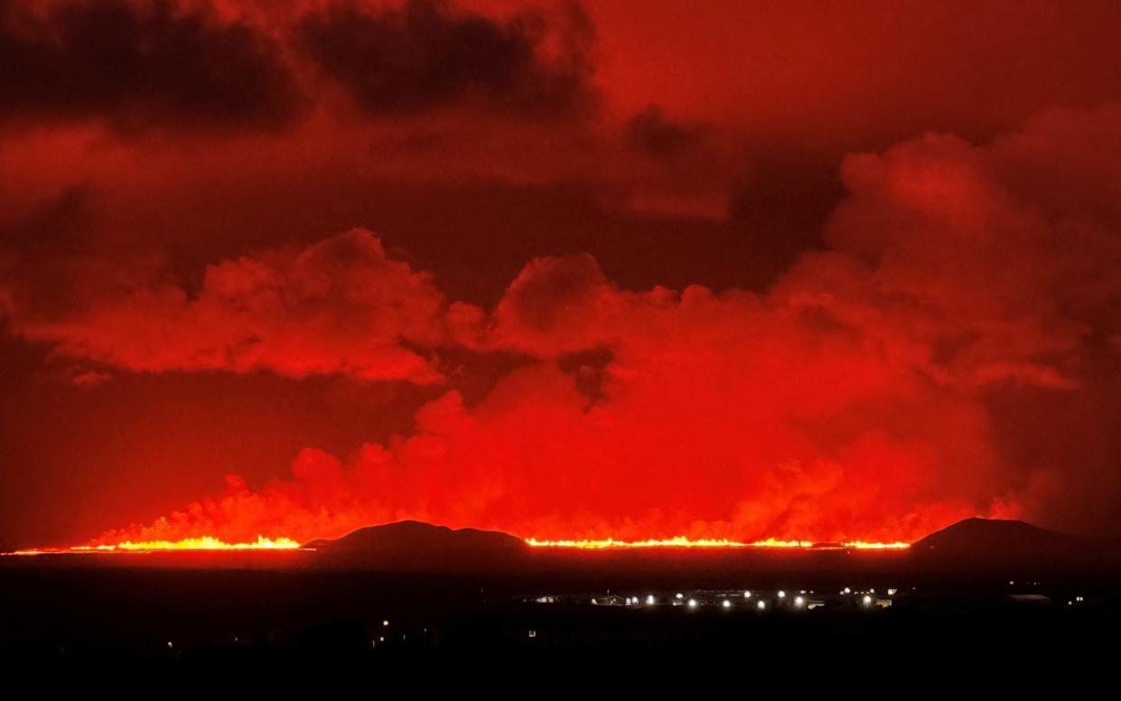 The sky turned red as lava burst from the volcano